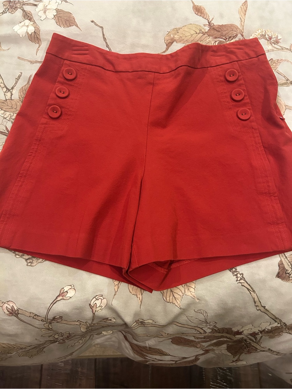 Trina Turk High-Waist Button Detail Shorts
